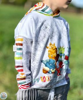Jungs Beamerschnittmuster nähen lovely oversized hoodie pullover bauchtasche sweater